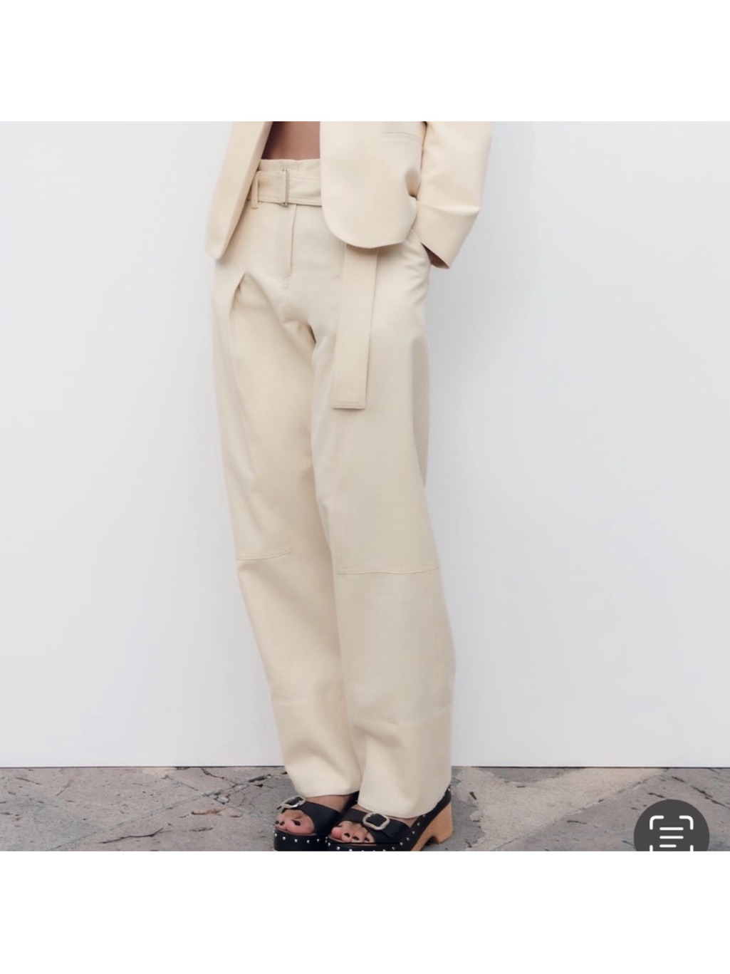 Zara Wide-Leg High-Waist Belted Pants
